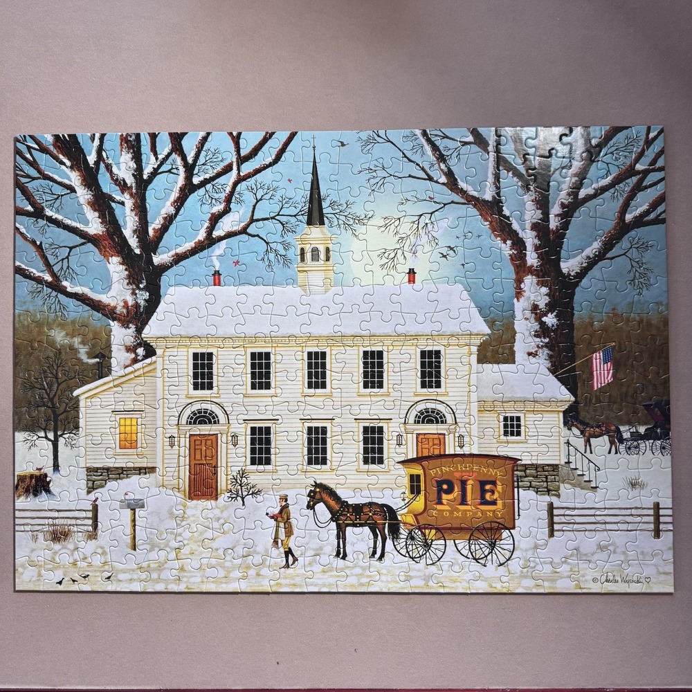 Charles Wysocki "A Pie for the Parson" 300 Piece Puzzle Buffalo Games COMPLETE